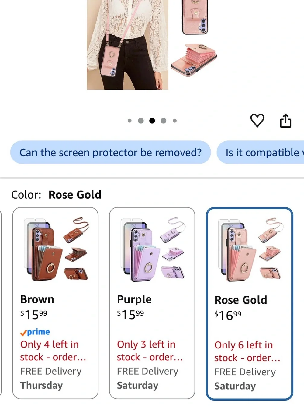 As U Wish Pink Crossbody Phone Wallet Case with Strap Samsung (S) 10